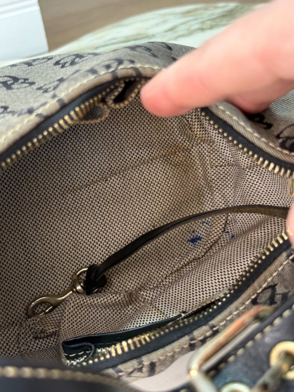 Dooney & Bourke DB Monogram Y2K Bucket Mini Shoulder Bag w Tag - Picture 13 of 14